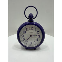 VINTAGE *NEW* 1970's Dynasty 7" Keywound Metal Alarm Clock - Purple