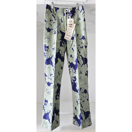 VINTAGE *NEW* 1960's Ameritex Women's Flower Print Pants w/Flared Leg Size 2