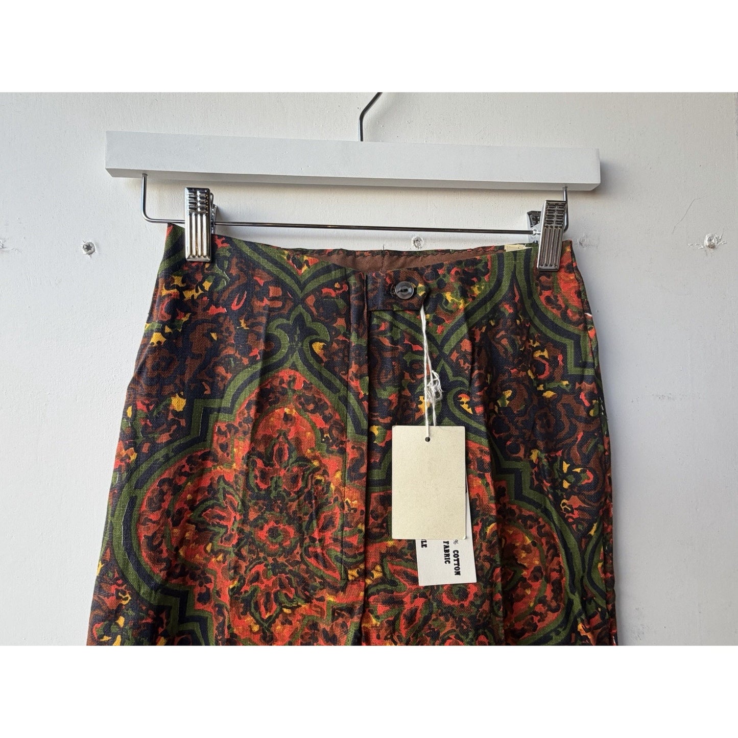 VINTAGE *NEW* 1960's Acadia Jacquard Pattern Cotton Fit N Flare Pant