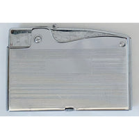 VINTAGE *NEW* 1960's Modern De Luxe Silver Tone Striped Lighter in Box Japan