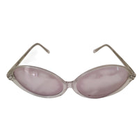 VINTAGE *NEW* 1970's Unisex Sunglasses Clear Oval Frame with Light Pink Lens