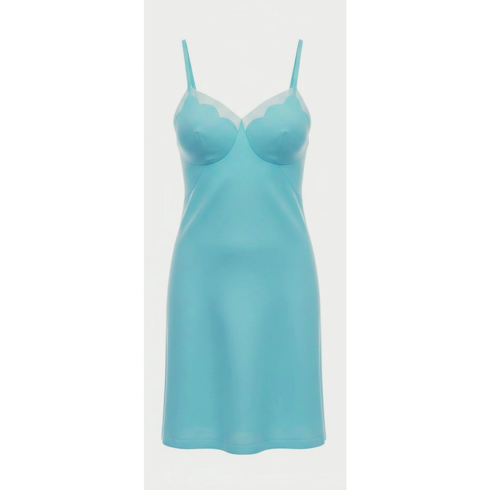 VINTAGE *NEW* 1960's Kayser Women's Bright Blue Slip Dress Size 34 USA