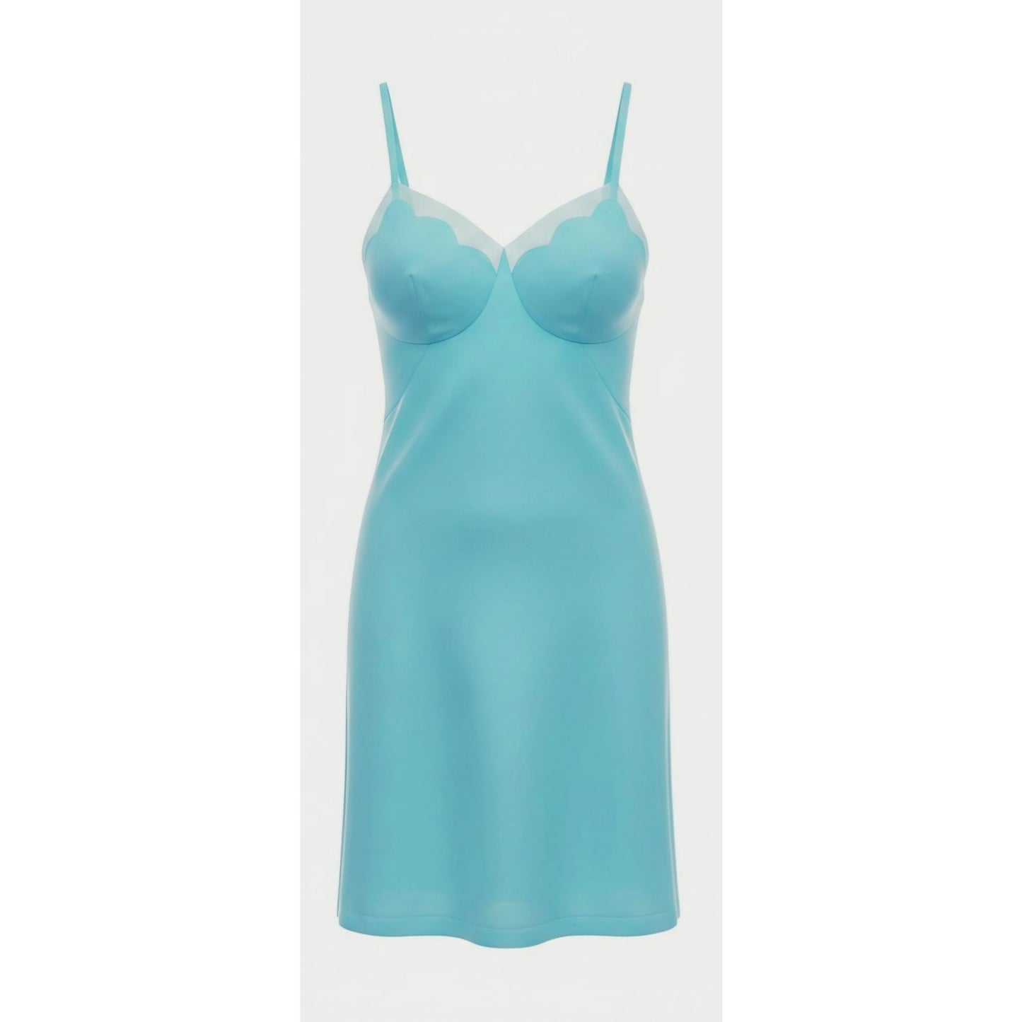 VINTAGE *NEW* 1960's Kayser Women's Bright Blue Slip Dress Size 34 USA