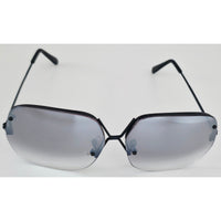 VINTAGE *NEW* 1970's Glam Unisex Sunglasses Black Frame with Smoke Gray Lens