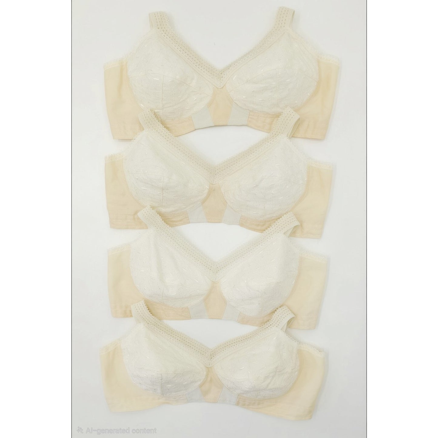 VINTAGE *NEW* 1960's Super Form Women's Cream w/Flowers Bullet Bra Sz 32B Lot 4
