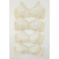 VINTAGE *NEW* 1960's Super Form Women's Cream w/Flowers Bullet Bra Sz 32B Lot 4