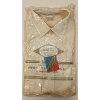 VINTAGE *NEW* 1960's Men's Sinclare Cream Shirt Tapered Body 100% Poly Sz 14-33