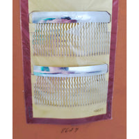 VINTAGE *NEW* 1975 Goody Metalflex Silver Fashion Combs Set of 2 On Card
