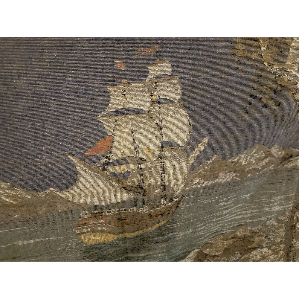 VINTAGE *PRISTINE* 1960's "Anxious To Sail" Italian Velvet Tapestry