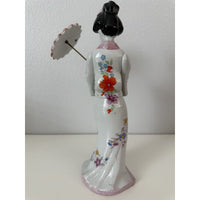 VINTAGE *NEW* 1950's Sophia-Ann Oriental Porcelain Figurine with Umbrella