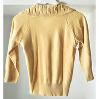 VINTAGE *NEW* 1960's Knit'n Kitten Women's Yellow Collared Sweater Size M