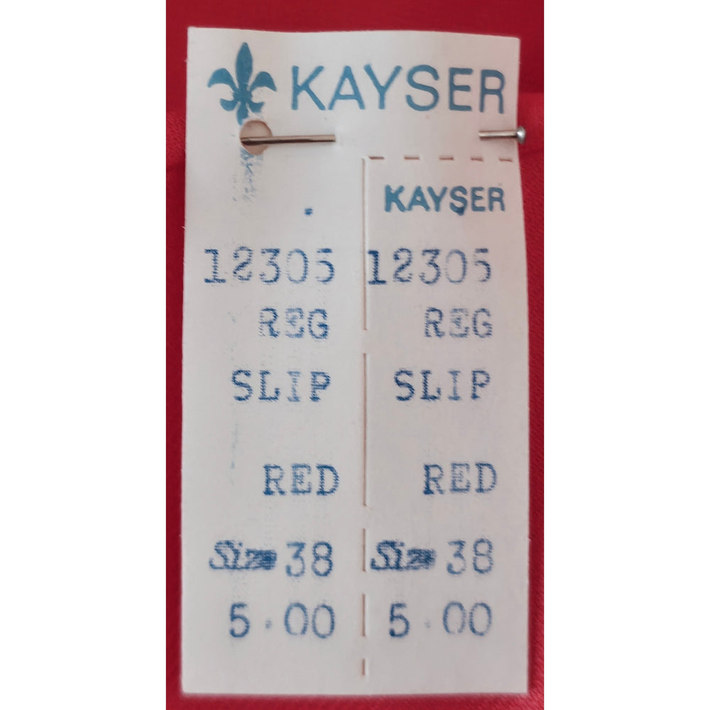 VINTAGE *NEW* 1960's Kayser Women's Red TRICOT Nylon Long Slip Size 38