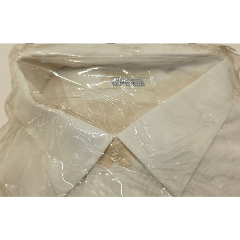 VINTAGE *NEW* 1960's Sinclare Men's White Tapered Shirt 100% Polyester Size 17-34