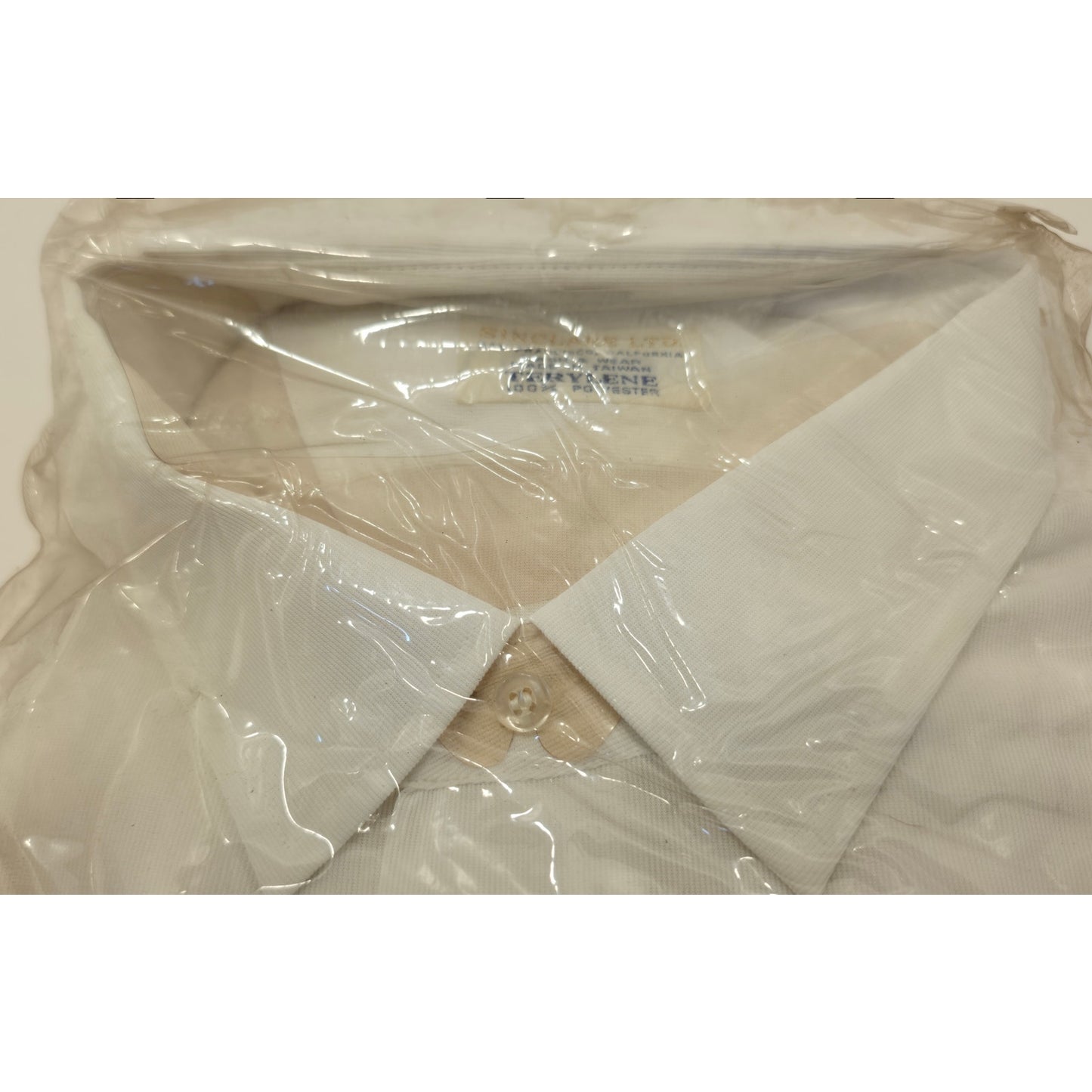VINTAGE *NEW* 1960's Sinclare Men's White Tapered Shirt 100% Polyester Size 17-34