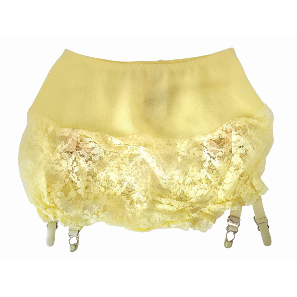 VINTAGE *NEW* 1950's Women's Yellow w/Lace Girdle Garter Size L
