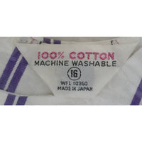 VINTAGE *NEW* 1960's Purple/White Stripe Waist Tie Romper Size 16 Made in Japan