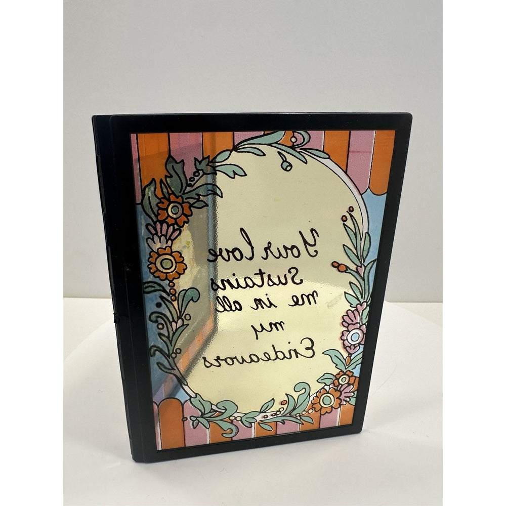 VINTAGE *NEW* 1960's Stained Glass Rememberance Folding Picture Frame