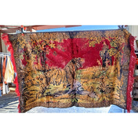 VINTAGE *PRISTINE* 1960's Tigers Velvet Tapestry