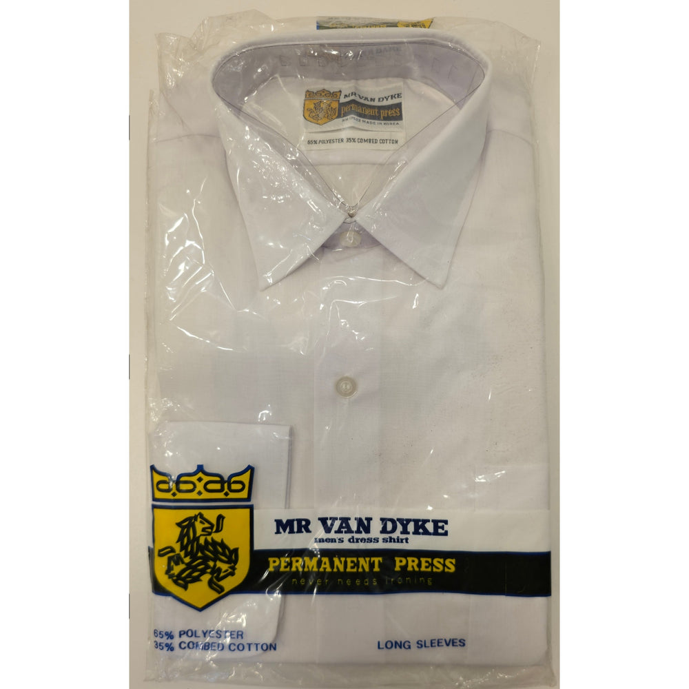 VINTAGE *NEW* 1960's Mr Van Dyke Men's Dress Shirt Poly/Cotton Blend Size 14-32