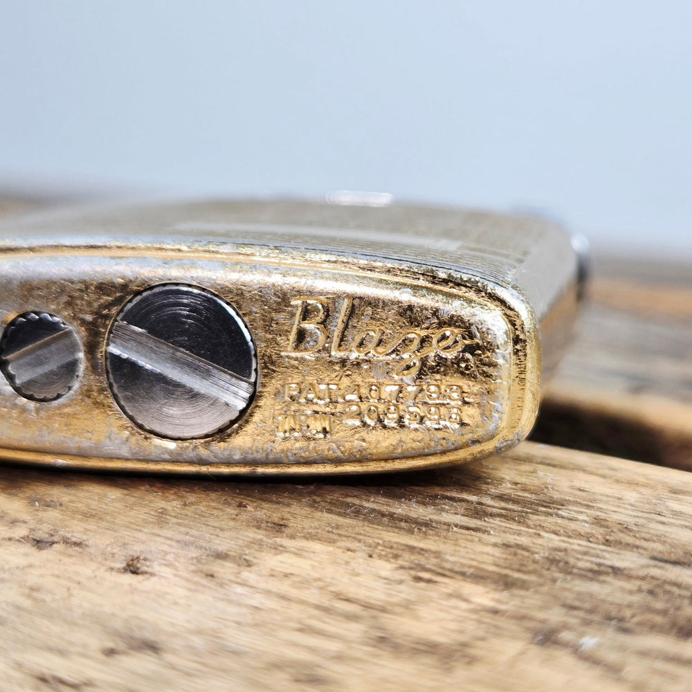VINTAGE *NEW* 1950's Blaze Gold Textured Butane Lighter