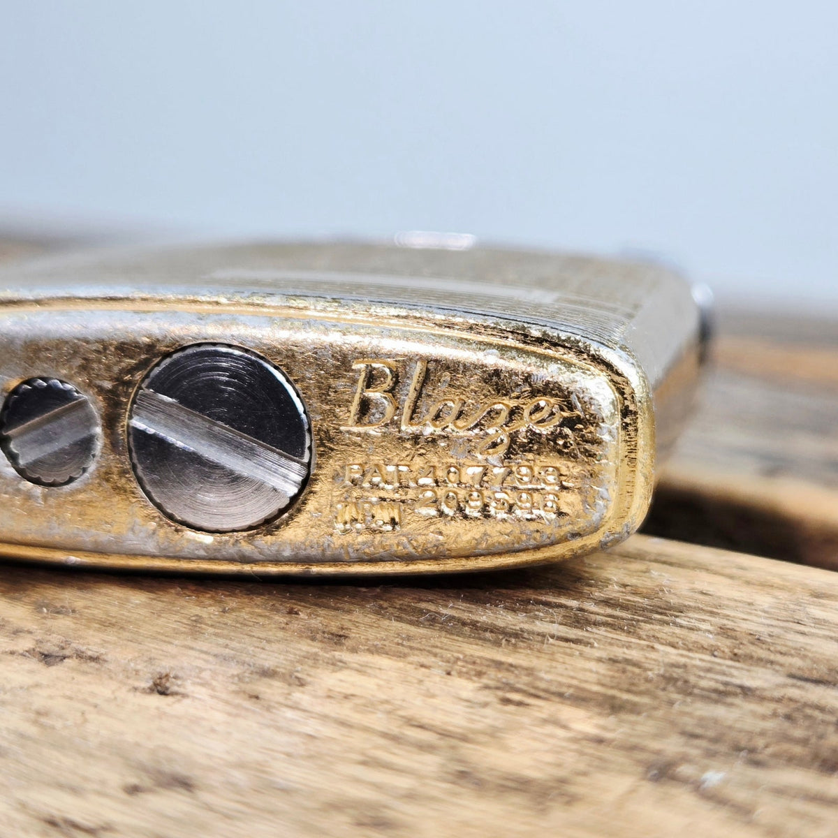 VINTAGE *NEW* 1950's Blaze Gold Textured Butane Lighter