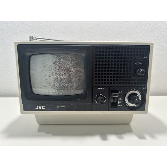 VINTAGE *NEW* JVC 3040 Solid State Portable TV Retro White