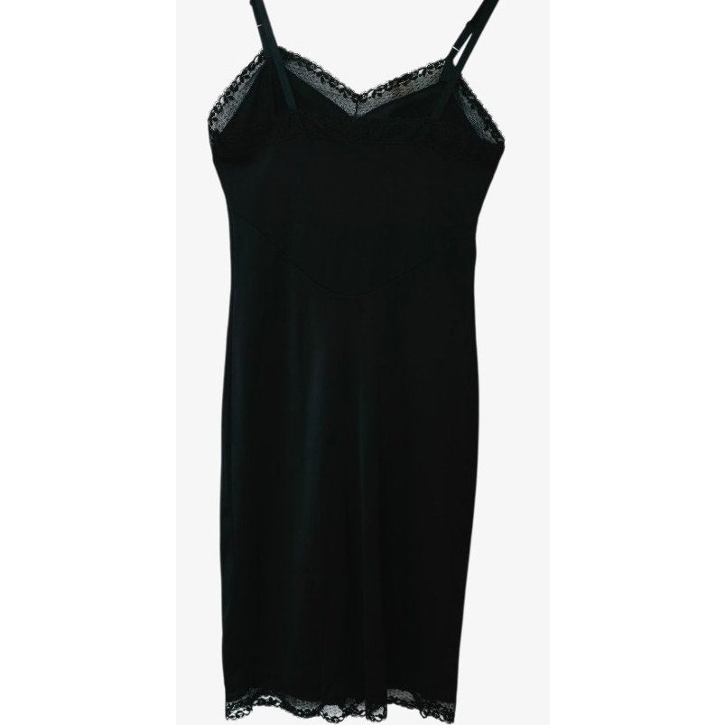 VINTAGE *NEW* 1960's Kayser Women's Black with Lace Slip Dress Size S