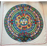 VINTAGE *NEW* 1950's Japanese Hand Printed Silk Rayon Scarf 31" x 31" Japan