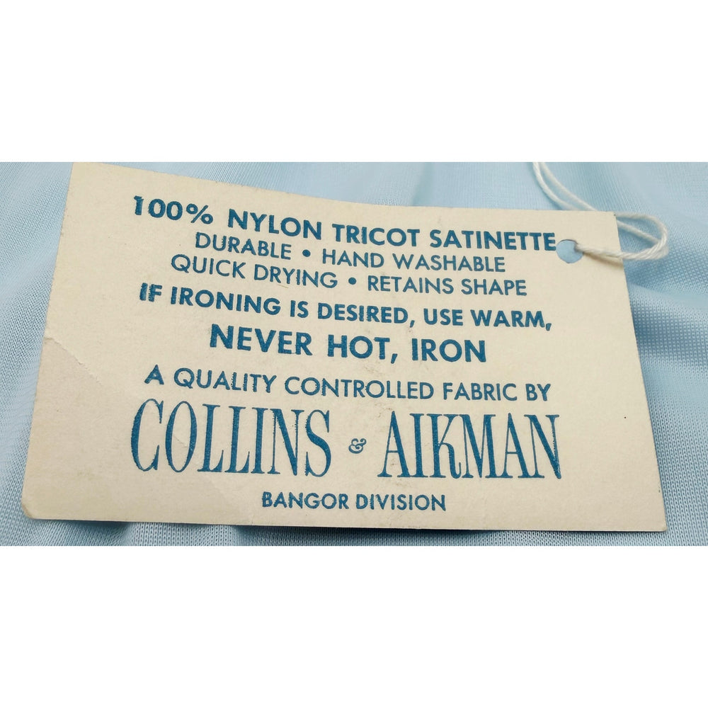 VINTAGE *NEW* 1960's Collins Aikman Women's Lt Blue w/Lace Trim Slip Skirt Sz L