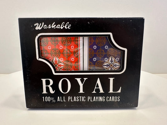 VINTAGE *NEW* Royal Washable Plastic Playing Cards Double Deck